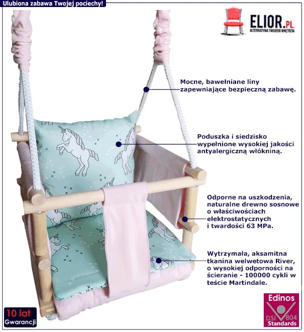 Drewniana huśtawka dla dzieci 5 wzorów W5-G73