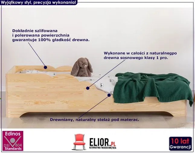 Drewniane łóżko dziecięce C2-N71