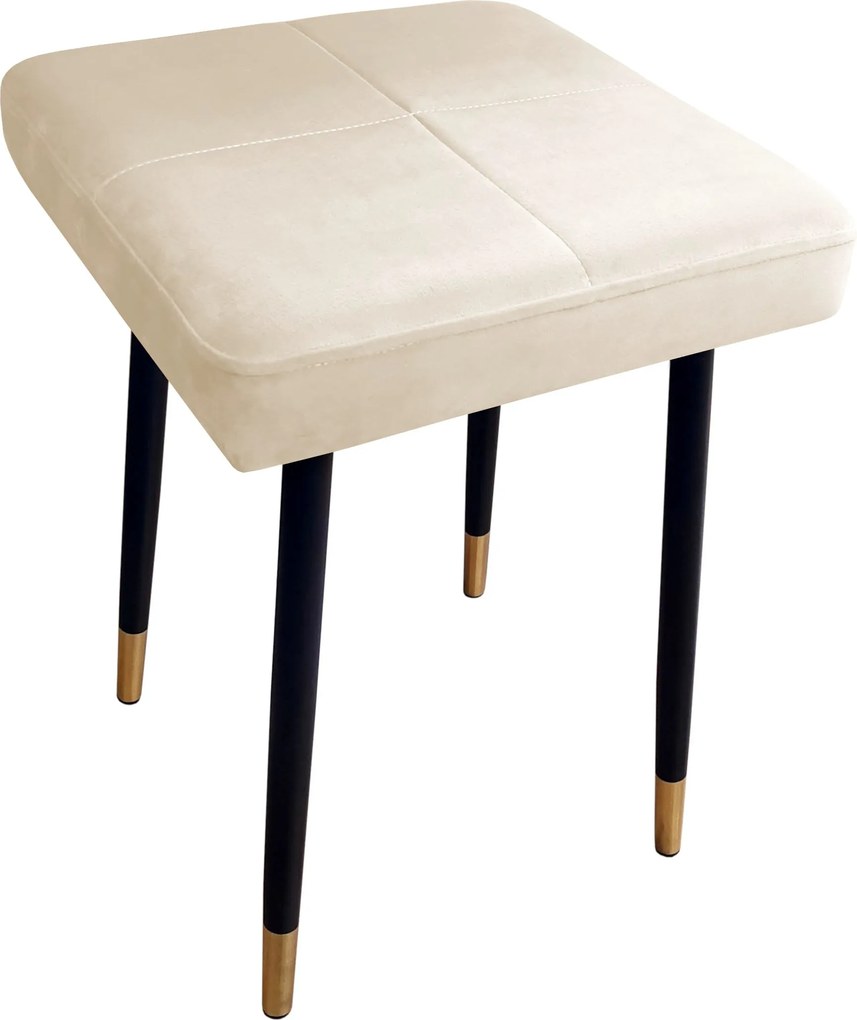 Taboret MAX tkanina Welur stelaż metalowy STOŁEK LOFT : Kolor nogi - Czano-złota stożek, Kolor tkaniny - VELVET - MG50, Typ tkaniny - Velvet