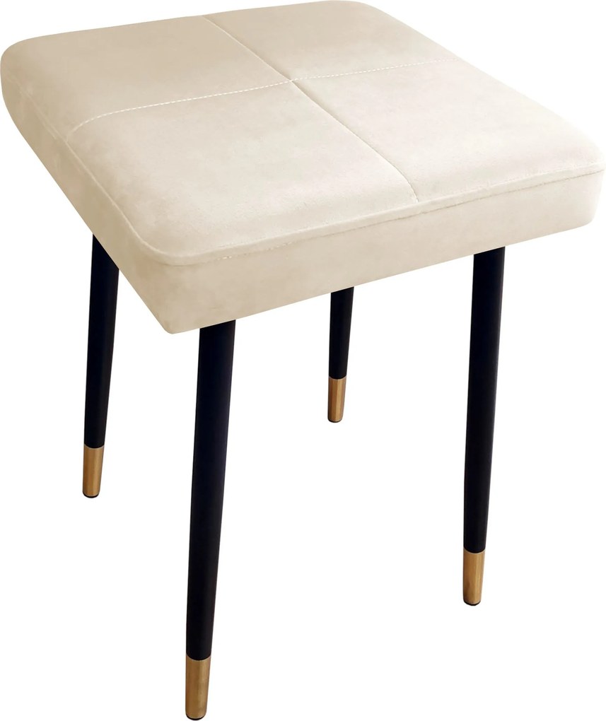 Taboret MAX tkanina Welur stelaż metalowy STOŁEK LOFT : Kolor nogi - Czarno-złota stożek, Kolor tkaniny - VELVET - MG50, Typ tkaniny - Velvet