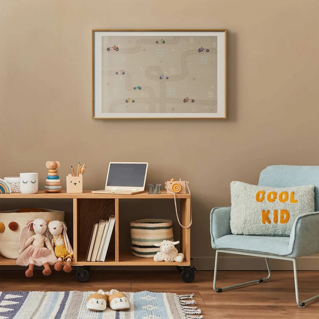 Plakat Wyścigowe autka 90x60 cm z ramą złotą z marginesem ARTGEIST B