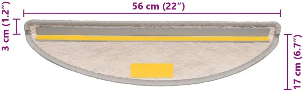 Elegancki zestaw 15 materiałowych nakładek na schody platynowy P0-K12