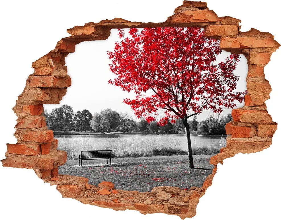 naklejka fototapeta 3D widok Czerwone drzewo