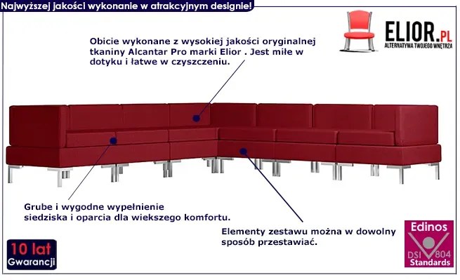 7-częściowy czerwone wino zestaw wypoczynkowy - Marsala 7D