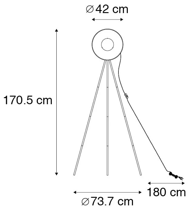 Lampa podłogowa czarna ze złotym trójnóg 42cm - MagnaxPrzemysłowy Oswietlenie wewnetrzne