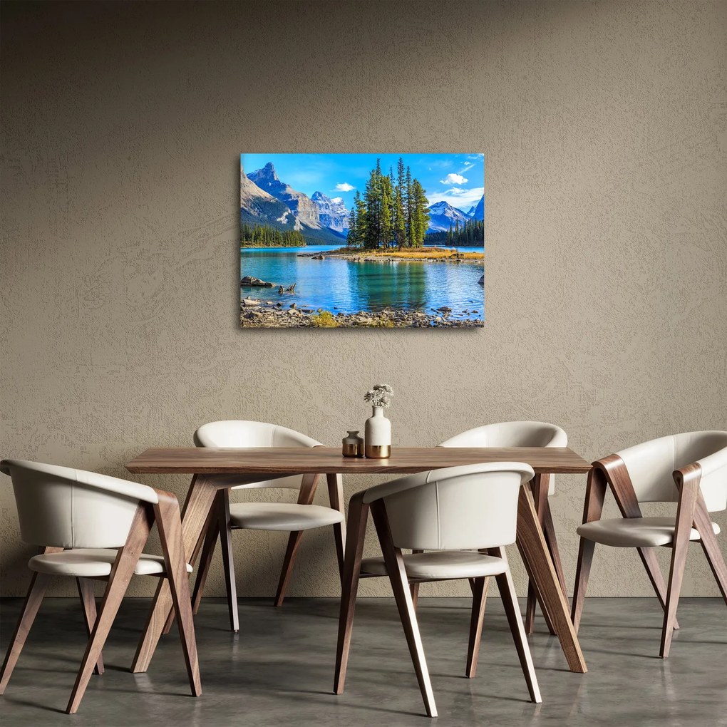 Obraz - Krajobraz górski z rzeką (70x50 cm)