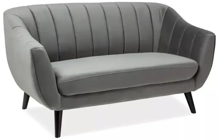 SOFA ELITE 2 VELVET SZARY BLUVEL 14 / WENGE SIGNAL