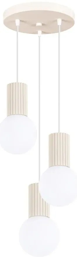 Beżowa nowoczesna lampa wisząca - K600-Buble