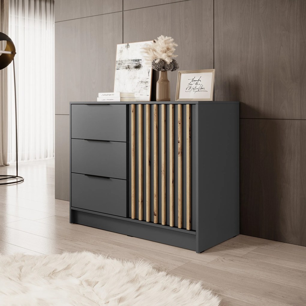 Komoda NELIANA 105 cm do Salonu Sypialni Grafit