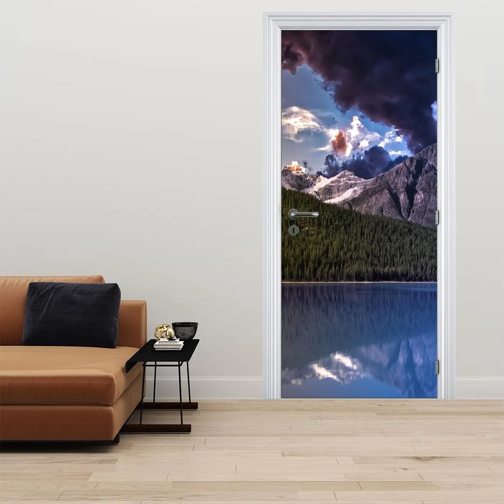 Fototapeta na drzwi - Jezioro i góry (95x205cm)