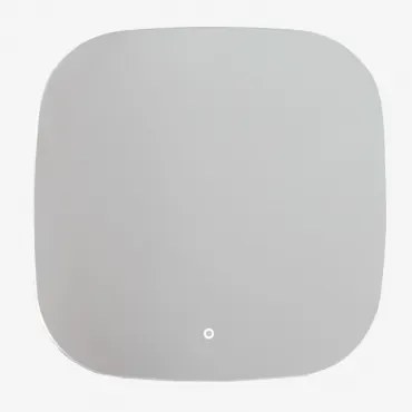 Lustro Ścienne Kwadratowe 75x75 Cm Do Łazienki Z Oświetleniem Led I Funkcją Przeciwmgielną Riben Normal - Sklum