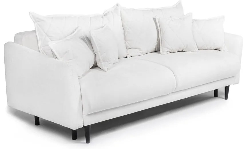 Biała sztruksowa rozkładana/ze schowkiem sofa 215 cm Bjork – Bonami Selection