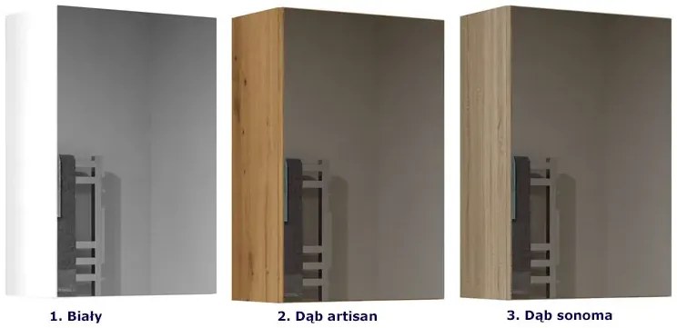 Szafka łazienkowa z lustrzanym frontem dąb sonoma H4-A49