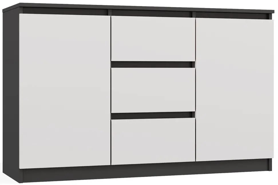 Stylowa komoda z szufladami antracyt + biały L8-R88