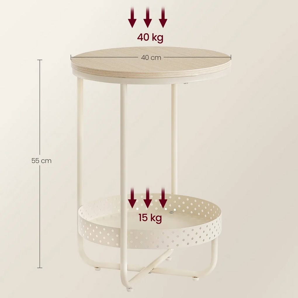 Stolik pomocniczy E1015 CRM, kremowy