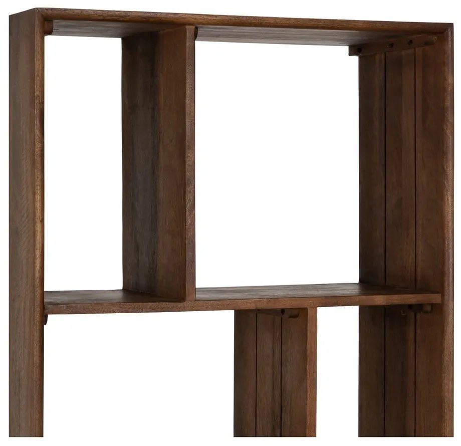 Brązowy regał z litego drewna mango 60x190x30 cm Sagara – Ixia