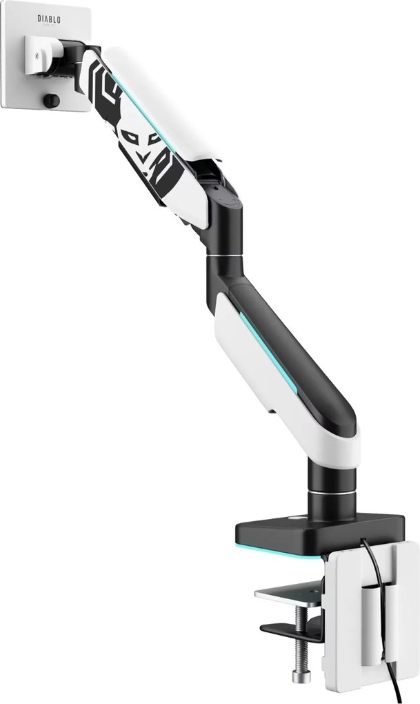 Uchwyt regulowany na monitor 49 cali LED RGB Diablo X-Arm, biało-czarny