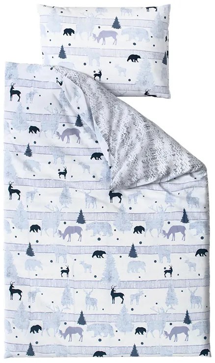 PrzytulneMieszkanie.pl PrzytulneMieszkanie.pl Bawełniana pościel Renforcé SOBI I DRZEWA biała Rozmiar pościeli: 70 x 90 cm | 140 x 200 cm