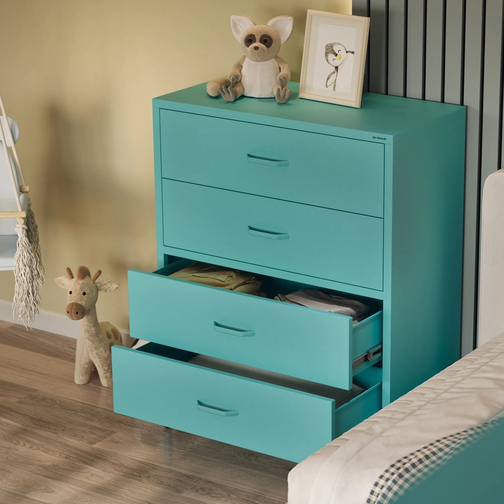 Komoda szafka metalowa morska / turkusowa Modern CARLA, 800 x 1015 x 400 mm