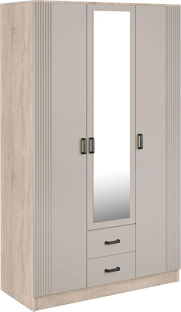 Szafa skandynawska z lustrem dąb sonoma + kaszmir R9-N84