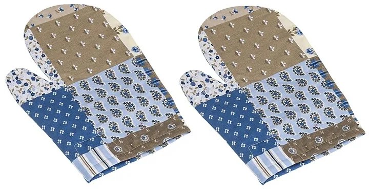 Bellatex Rękawica kuchenna Patchwork niebieski, 28 x 18 cm, 2 szt.