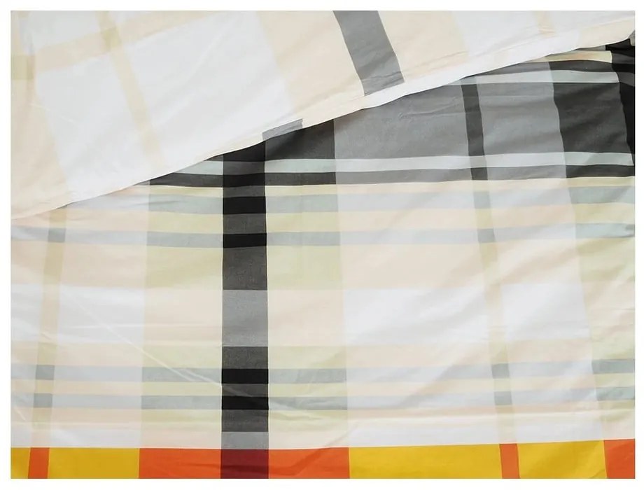 Pomarańczowa pościel jednoosobowa z kory 140x200 cm Orabge Kube – B.E.S.