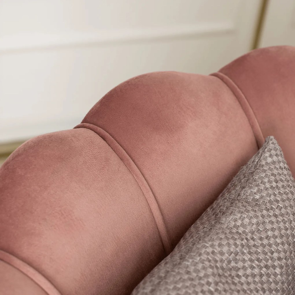 Sofa ZENDAYA Dwuosobowa Różowa Muszelka Glamour do Salonu