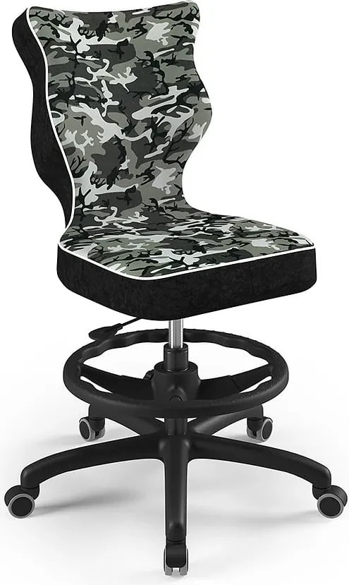 Krzesło biurkowe z podnóżkiem i wzorami Petit Black rozmiar 6 (159-188 cm)