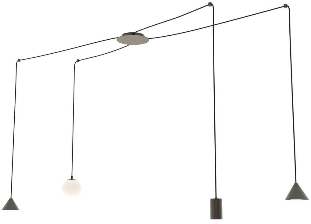Czarna duża wisząca lampa pająk - 2X D131 S1-W63