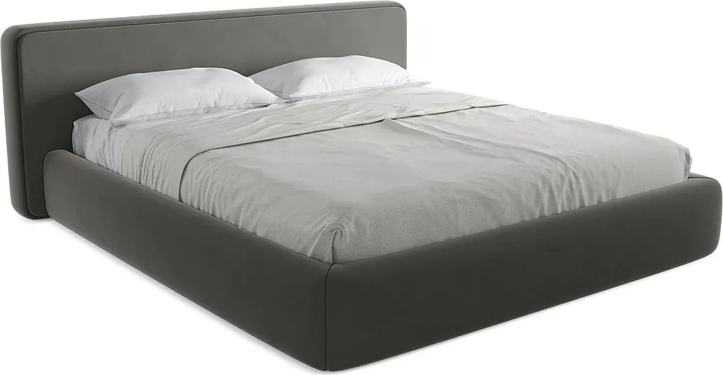 Łóżko 220 x 225 - z weluru - stalowy - KIANA