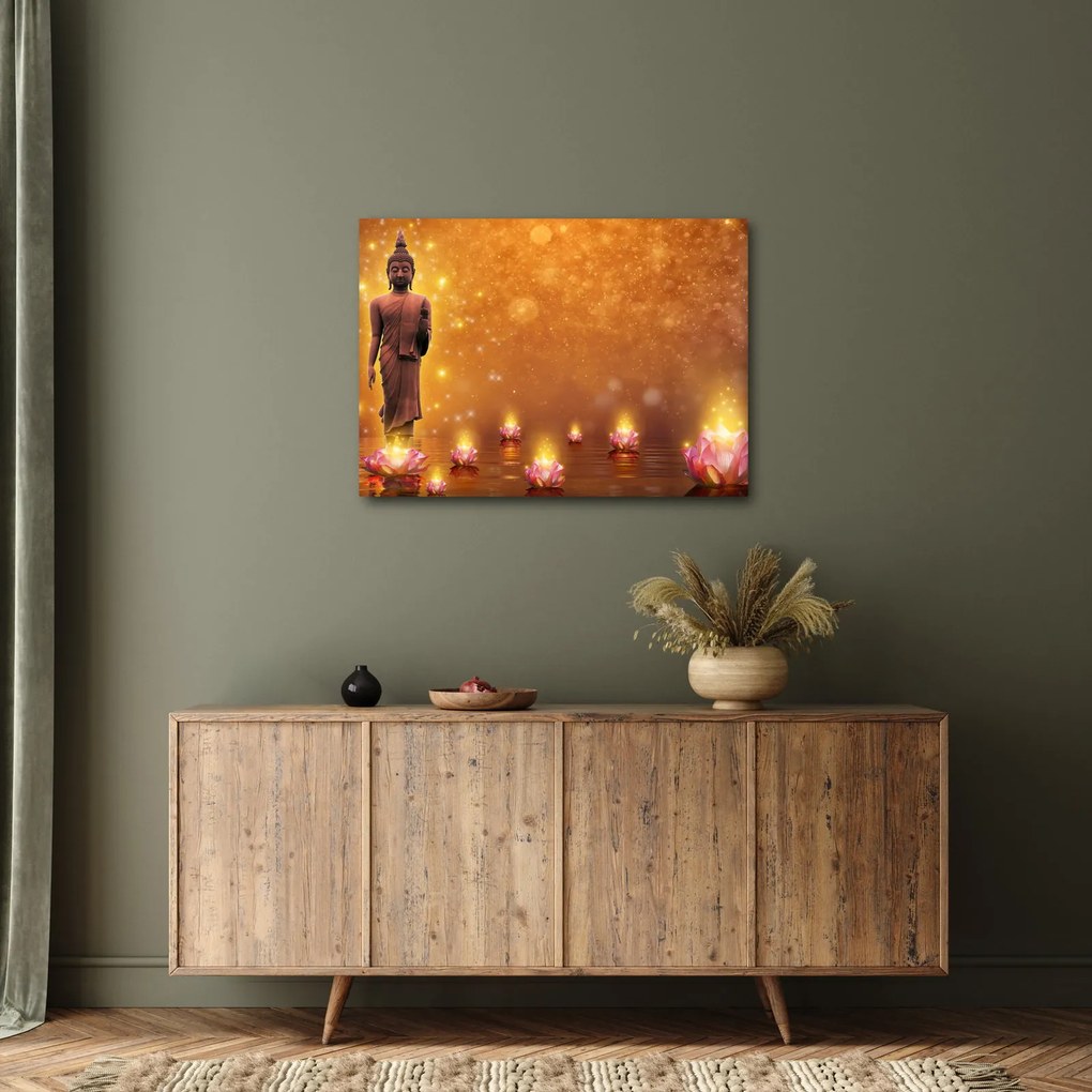 Obraz - Budda w złotym blasku (70x50 cm)