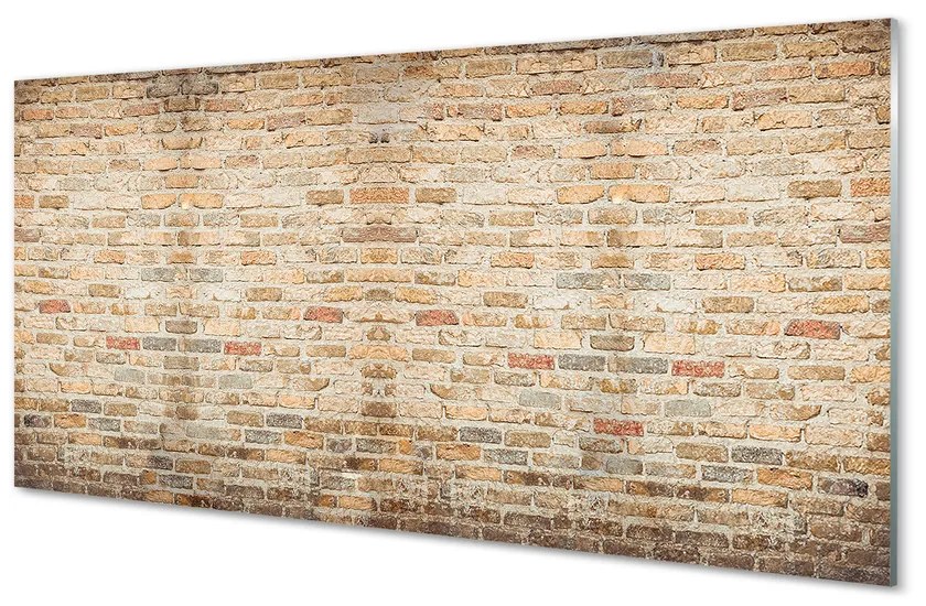Szklany Panel Cegła mur vintage
