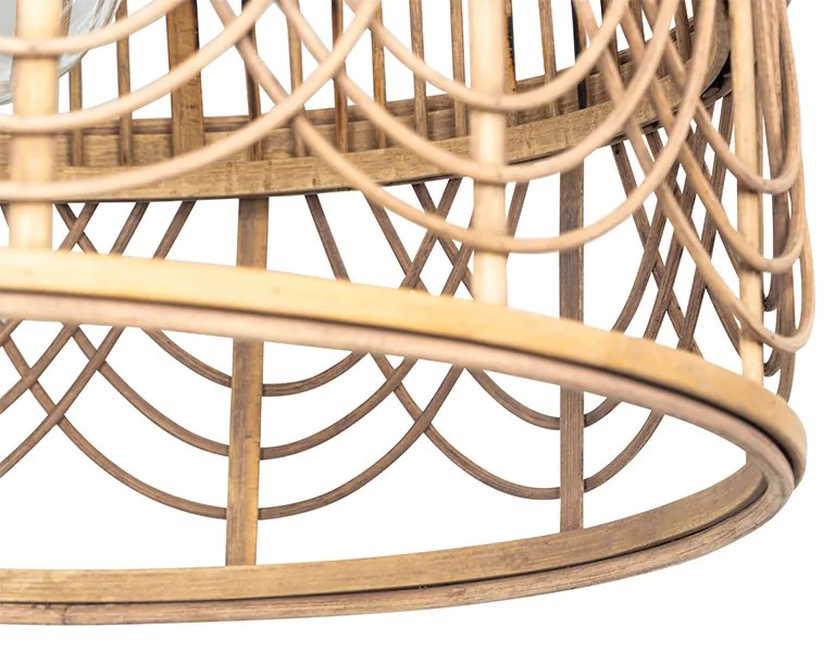 Orientalna lampa wisząca z rattanu 44 cm - Michelle