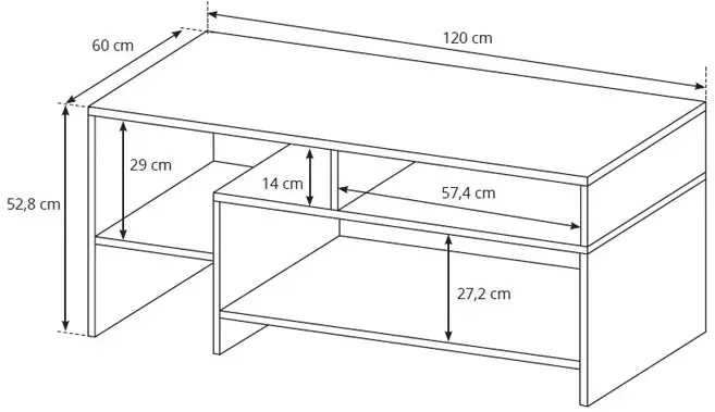 Ława kawowa dąb craft złoty + antracyt E1-T72