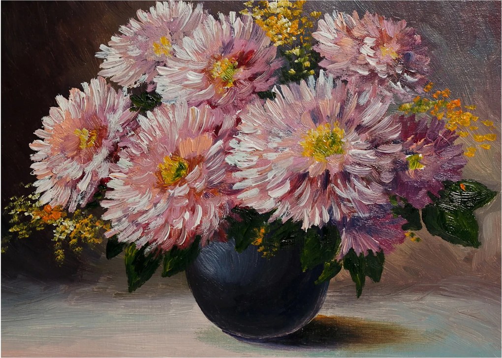 Obraz - Obraz olejny, Kwiaty w wazonie (70x50 cm)