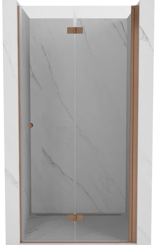 Mexen Mist-F drzwi prysznicowe składane prawe 60 cm, transparent, miedź szczotkowana - 8A6-060-000-65-00-P