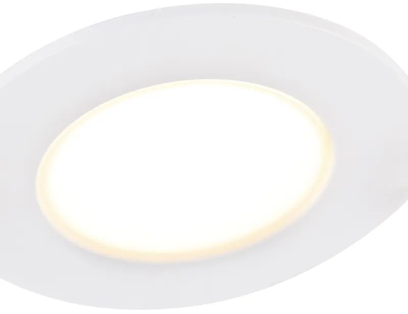 Zestaw 6 wpuszczanych reflektorów białych w komplecie z LED 3-stopniowy ściemniacz IP65 - Blanca Nowoczesny Oswietlenie wewnetrzne