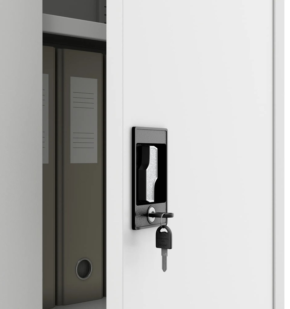 Szafa biurowa na dokumenty biała: JAN, 900 x 1850 x 400 mm