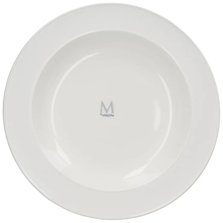 Biały porcelanowy talerz głęboki Mikasa Ridget, ø 30 cm