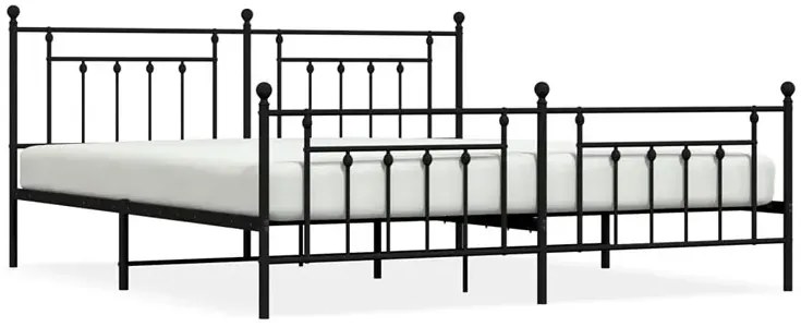 Czarne metalowe łóżko małżeńskie 200x200cm - Ringo