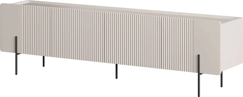 Szafka RTV Malmi 200 cm - kaszmir / czarne nóżki