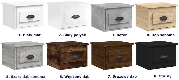 Wisząca szafka nocna w kolorze szary dąb sonoma - Tavira