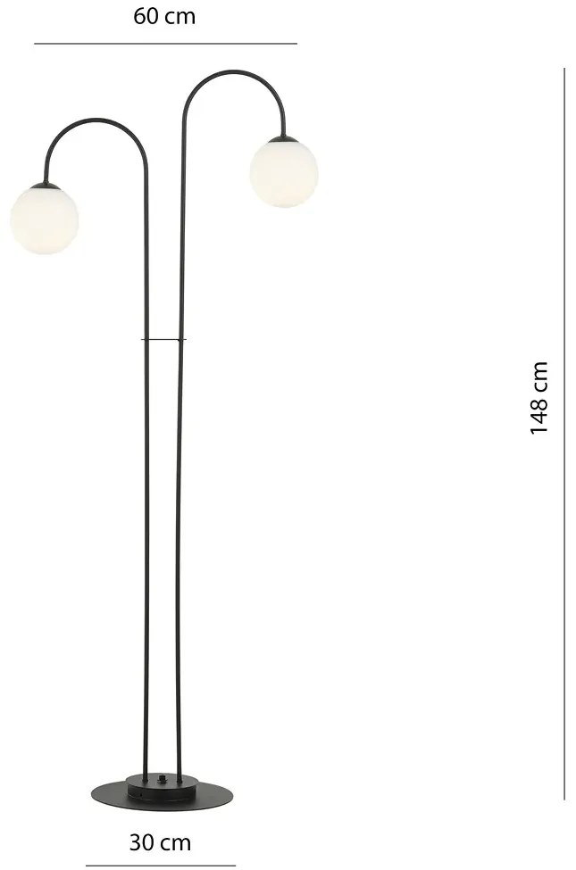 Nowoczesna lampa podłogowa z mlecznymi kloszami - D117 M6-D17