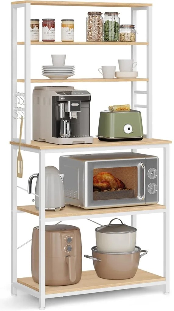 Regał kuchenny LORANO 167x80 cm, biały / dekor dąb