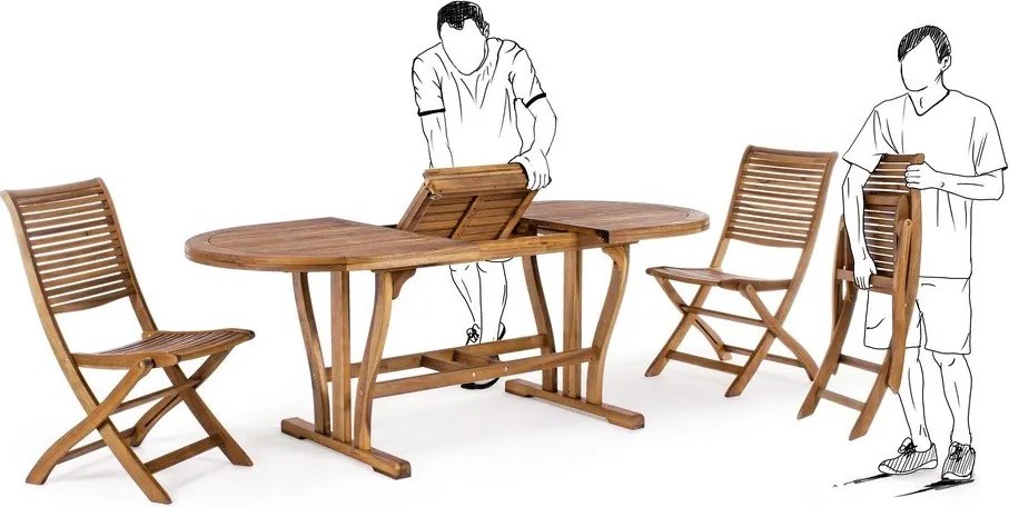 Drewniane krzesło ogrodowe w naturalnym kolorze Noemi – Bizzotto