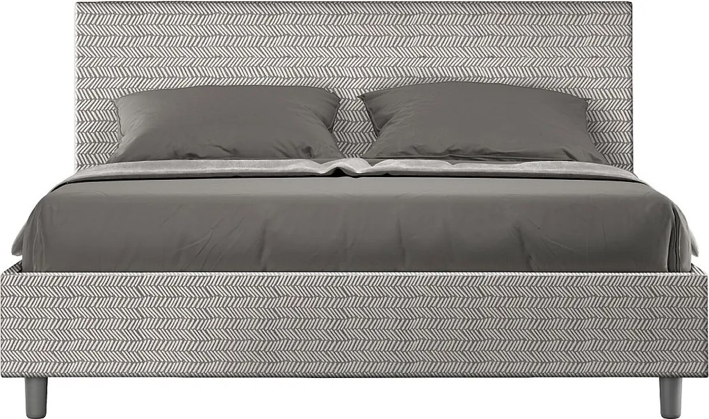 Łóżko bez stelaża tapicerowane 160x190 tkaniny Aragona 1 Biały Adele