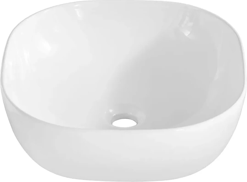 Biała kwadratowa umywalka ceramiczna na blat T2-W26