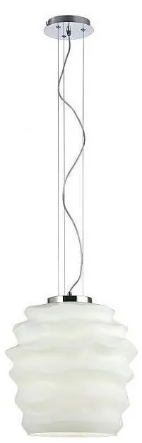 Redo 01-1141 - Lampa wisząca na lince MAGMA 1xE27/42W/230V, średnica 30 cm, chrom połysk/biały