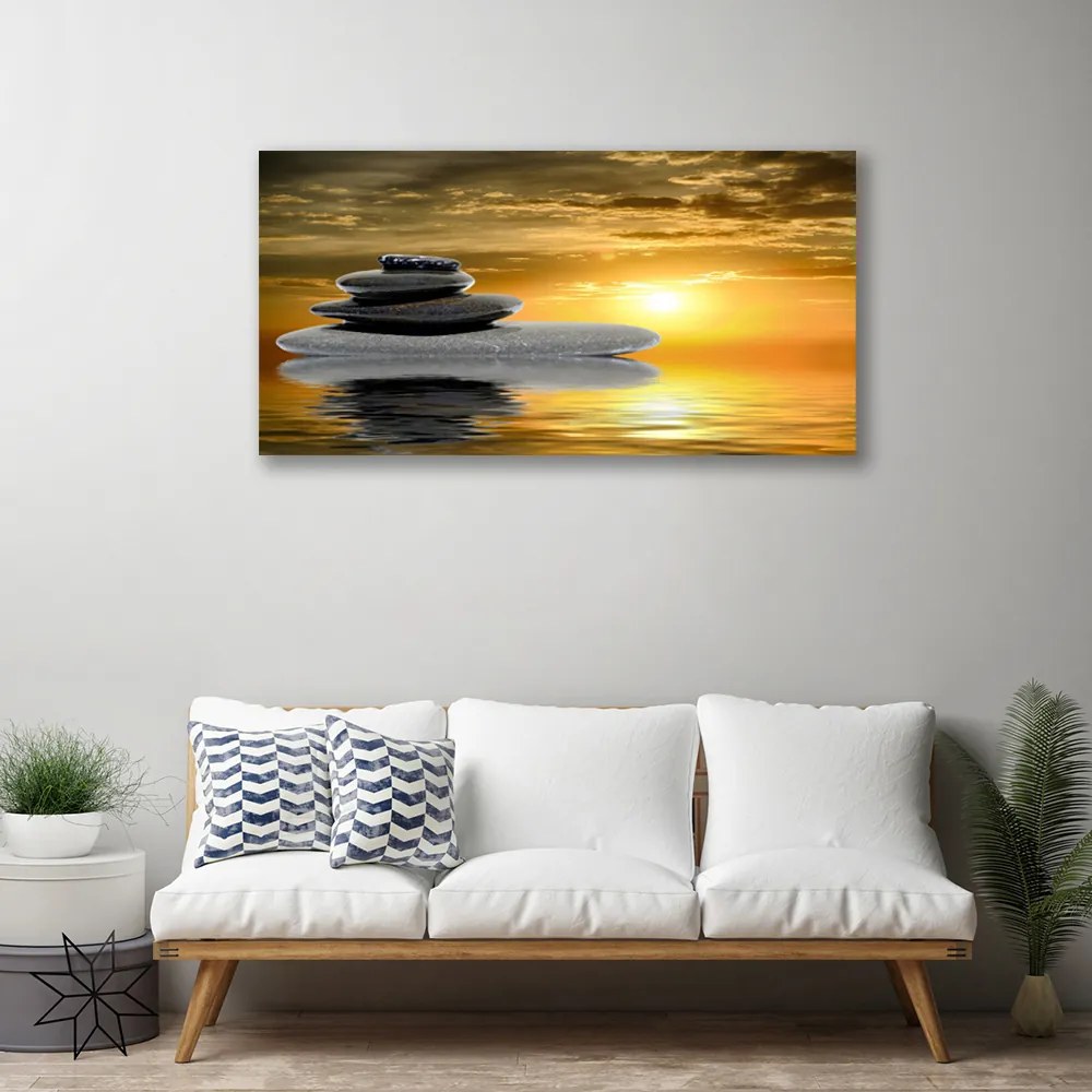 Obraz na płótnie Zachód Słońca nad Skalistym Brzegiem