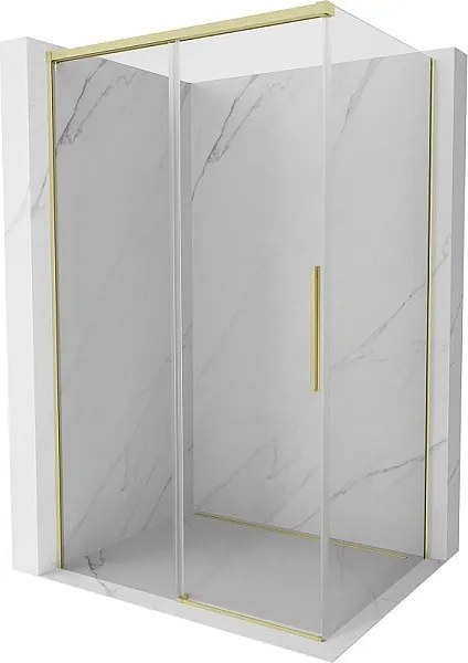 Mexen Rox kabina prysznicowa rozsuwana 140 x 80 cm, transparent, złota szczotkowana - 8C2-140-080-55-00